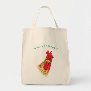 Bolsa Tote Engraçado Surpreendido Galo Curioso - O que é t
