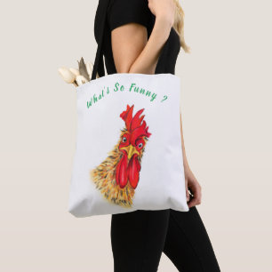 Bolsa Tote Engraçado Surpreendido Galo Curioso - O que é t