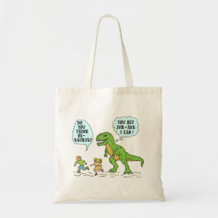 Bolsa Tote Engraçado T Rex Dinossaur Jurassic Pun Humorístico