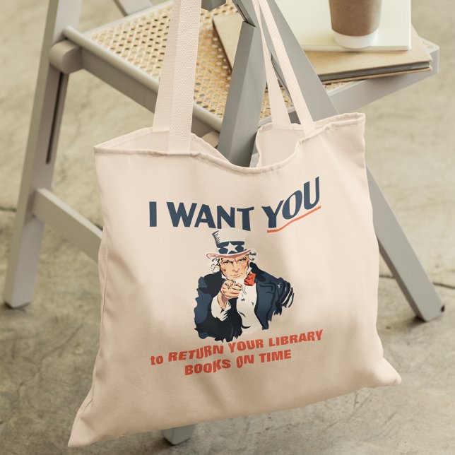 Bolsa Tote Engraçado Tio Sam Mensagem Personalizada (Criador carregado)