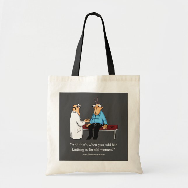 Bolsa Tote Engraçado tricotar o Humor Tote Bag (Frente)