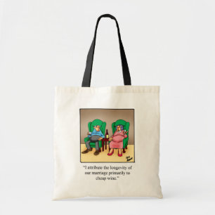 Bolsa Tote Engraçado vinho Humor Saco