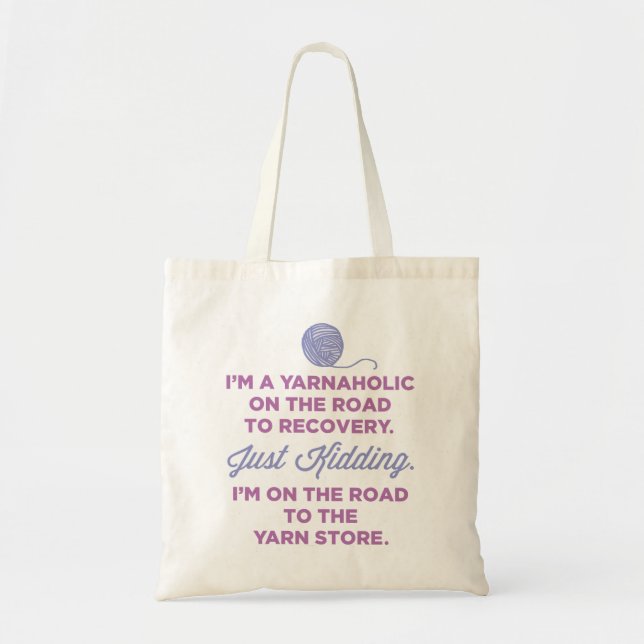 Bolsa Tote Engraçado Yarnaholic Tote Bag (Frente)