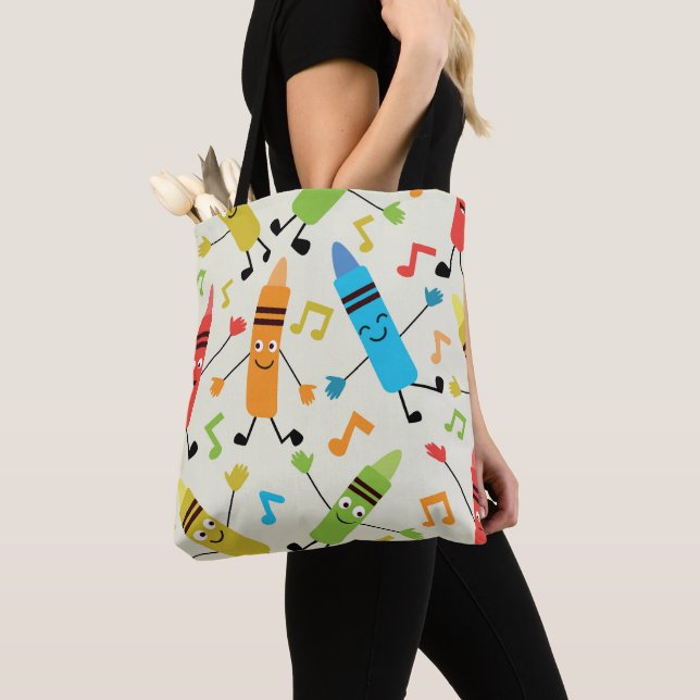 Bolsa Tote Engraçados Dançarinos Com Professora De Notas De M (Close Up)