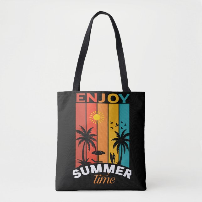 Bolsa Tote Enjoy Summer Time Retro Beach Tee (Frente)