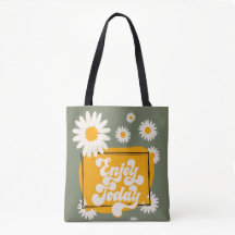 Bolsa Tote Enjoy Today, Bolsa Tote com Desenho de