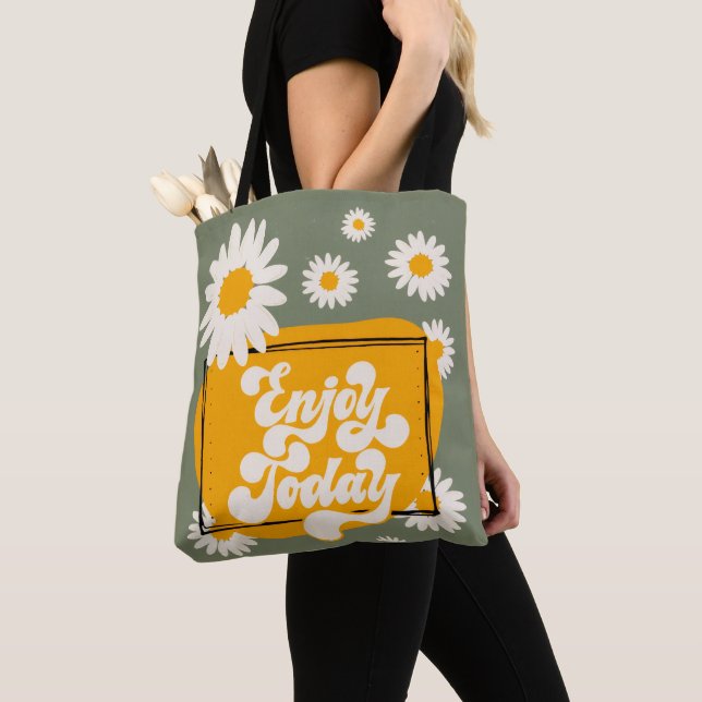 Bolsa Tote Enjoy Today, Bolsa Tote com Desenho de  (Close Up)