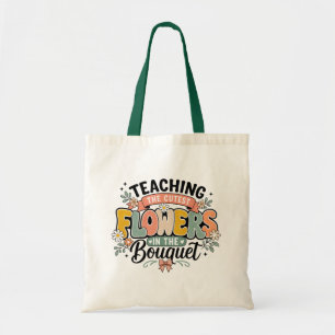 Bolsa Tote Ensinando as Flores Mais Fofas no Buquê Retro