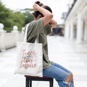 Bolsa Tote Ensinar Amor Inspira Apreciação do Professor