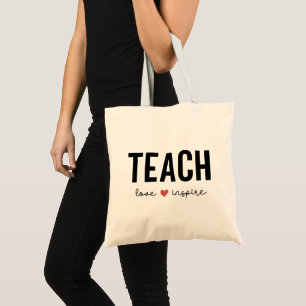 Bolsa Tote Ensinar Amor Inspira Dia do Professor