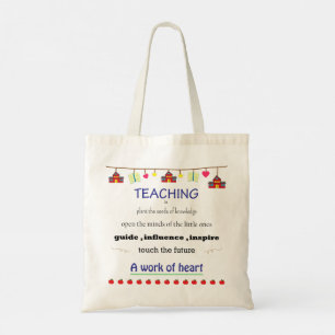 Bolsa Tote Ensinar é uma obra de "Saco de Tote do Coração"