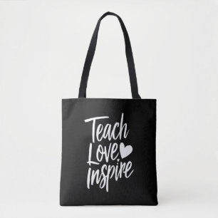 Bolsa Tote Ensine Amor Inspire Presente do Dia dos Professore