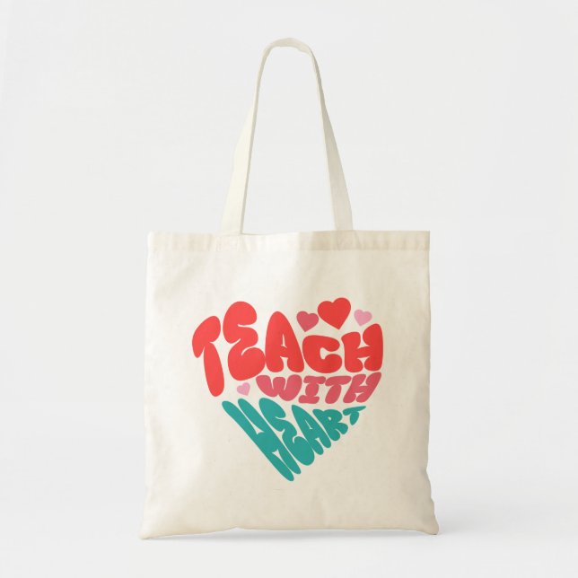 Bolsa Tote Ensine Com Coração (Frente)