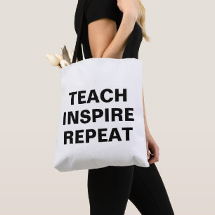 Bolsa Tote Ensine Inspire Repita Design Motivacional