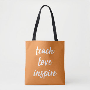 Bolsa Tote Ensine o amor inspiram   frase inspirada