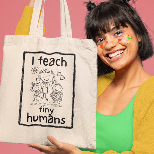 Bolsa Tote Ensine Pequenos Humanos Professor de Jardim de Inf