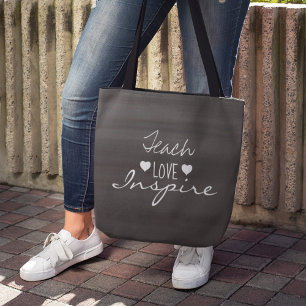Bolsa Tote Ensino, Amor, Inspire Cotação no Quadro