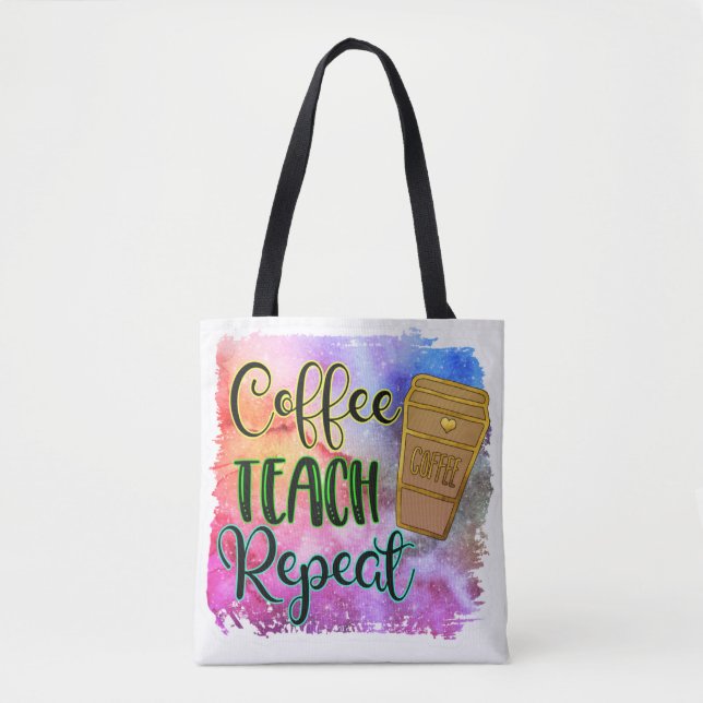 Bolsa Tote Ensino De Café Repete De Volta Ao Presente De Prof (Frente)