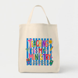 Bolsa Tote Ensino é Meu Ministério Tote de Professora Cristã