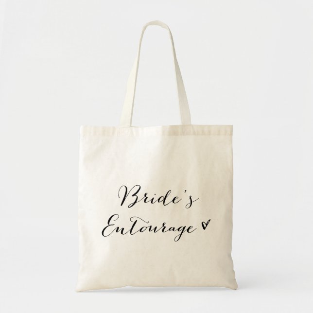 Bolsa Tote Entourage da noiva | Black Modern Calliographic Ba (Frente)