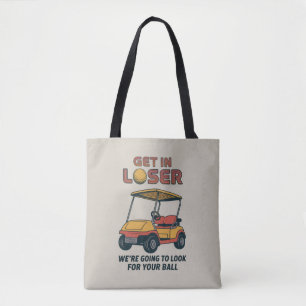 Bolsa Tote Entre Perdedor Vintage Engraçado Carrinho de Golfe