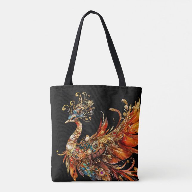 Bolsa Tote entretenimento circense de pavão vintage carnaval (Verso)