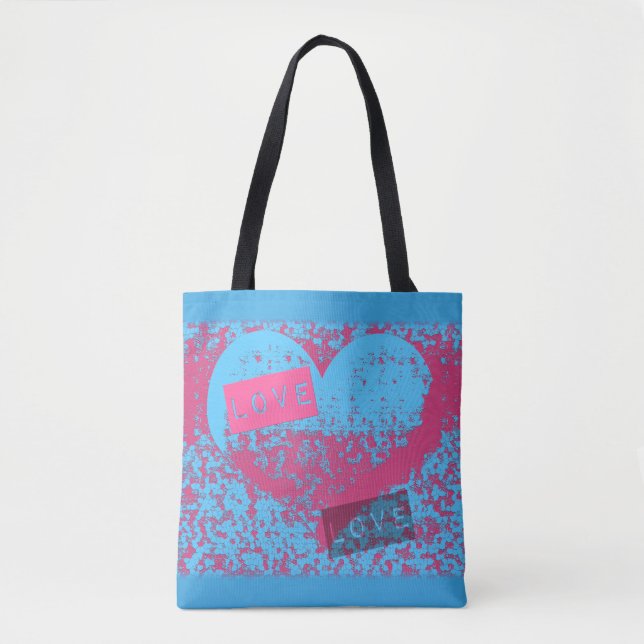 Bolsa Tote Epic Retro Colors Love Heart Design (Frente)