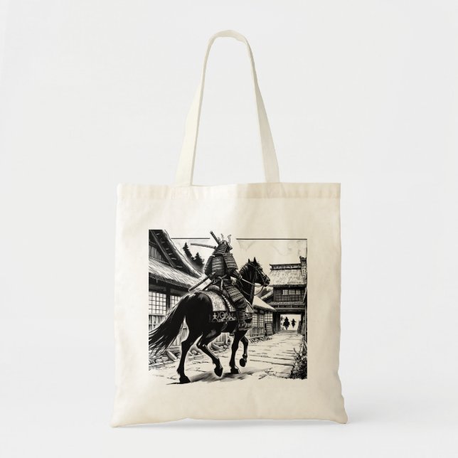 Bolsa Tote Epic Samurai Rider Impressão de Arte de Manga (Frente)