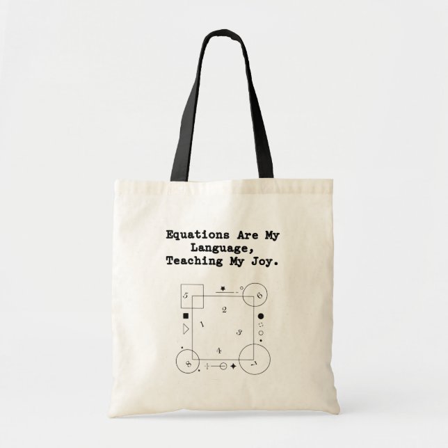 Bolsa Tote Equations My Language | Teaching My Joy Math (Frente)