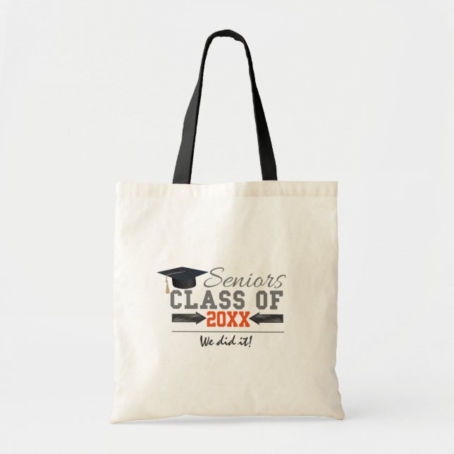 Bolsa Tote Equipamento de Graduação Cinza e Laranja (Frente)
