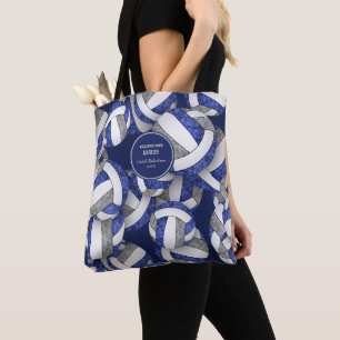 Bolsa Tote equipe da cinza azul colorido treinador de vôlei