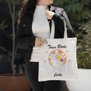 Bolsa Tote Equipe da Noiva   Esboço à Mão Personalizável