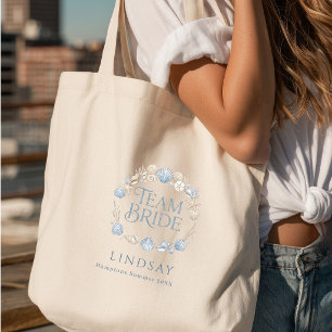 Bolsa Tote Equipe da Noiva! Noiva de praia elegante concha