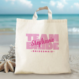 Bolsa Tote Equipe da Noiva Nome da Festa de Casamento Damas d