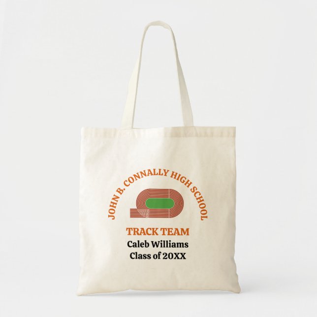 Bolsa Tote Equipe de atletismo do Orange High School personal (Frente)