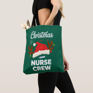 Bolsa Tote Equipe de Enfermeira de Natal Chapéu do Papai Noel