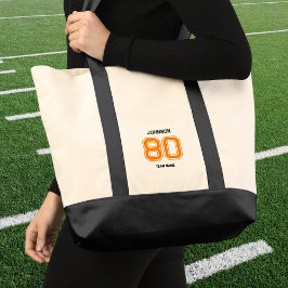 Bolsa Tote Equipe de Esportes Laranja Nome Personalizado Equi