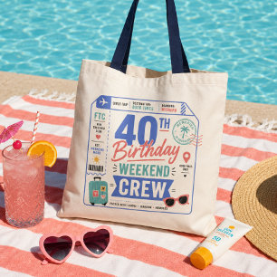 Bolsa Tote Equipe de Fim de Semana do 40º Aniversário Bilhete