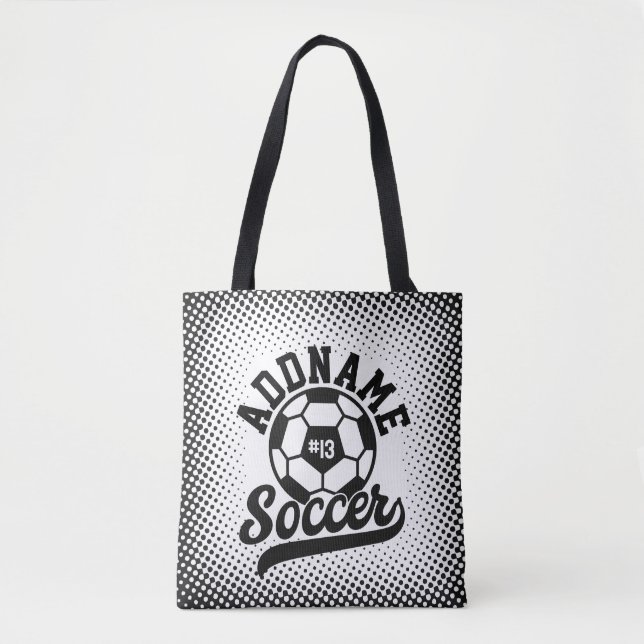 Bolsa Tote Equipe de futebol Personalizada do ADD NAME do jog (Frente)