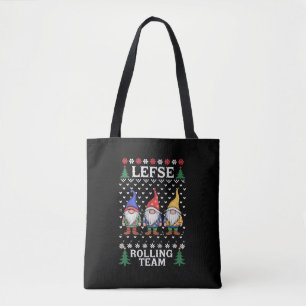 Bolsa Tote Equipe de Rolagem de Lefse Gnome de Natal Assando