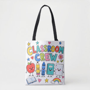 Bolsa Tote Equipe de Sala de Aula Fofa Decoração de Sala de A