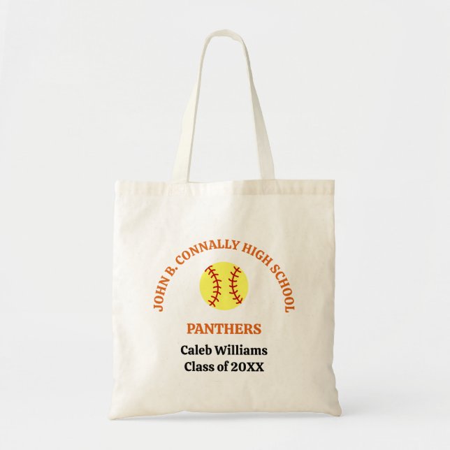 Bolsa Tote Equipe de Softbol da Orange High School Personaliz (Frente)