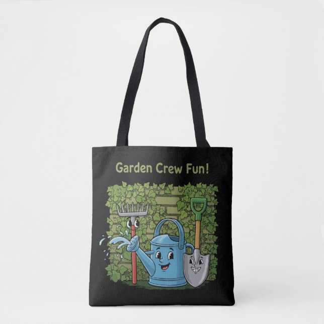 Bolsa Tote Equipe Divertida do Jardim Fofo! Ferramentas de Ja (Frente)