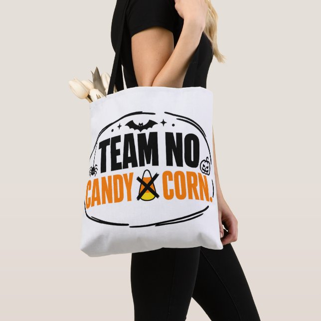 Bolsa Tote Equipe Divertida Sem Milho Doce No Halloween  (Close Up)