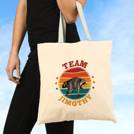 Bolsa Tote Equipe Jimothy o Guaxinim Lenda Dourado Vermelho A
