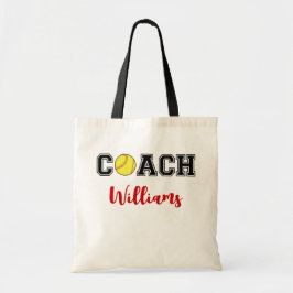 Bolsa Tote Equipe personalizada de treinador de softball