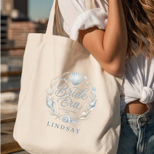 Bolsa Tote Era da Noiva! Noiva de praia elegante concha