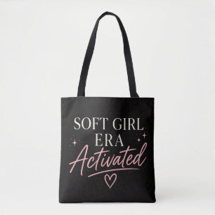 Bolsa Tote Era de Menina Soft Preta Estética Feminina