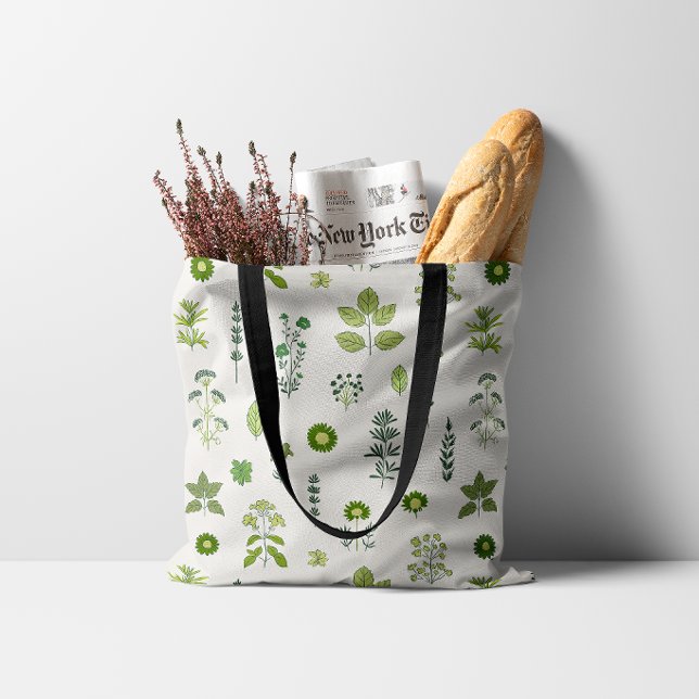 Bolsa Tote Erva Verde de Prado Selvagem (Criador carregado)