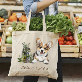 Bolsa Tote Ervas de cachorro Corgi como remédio